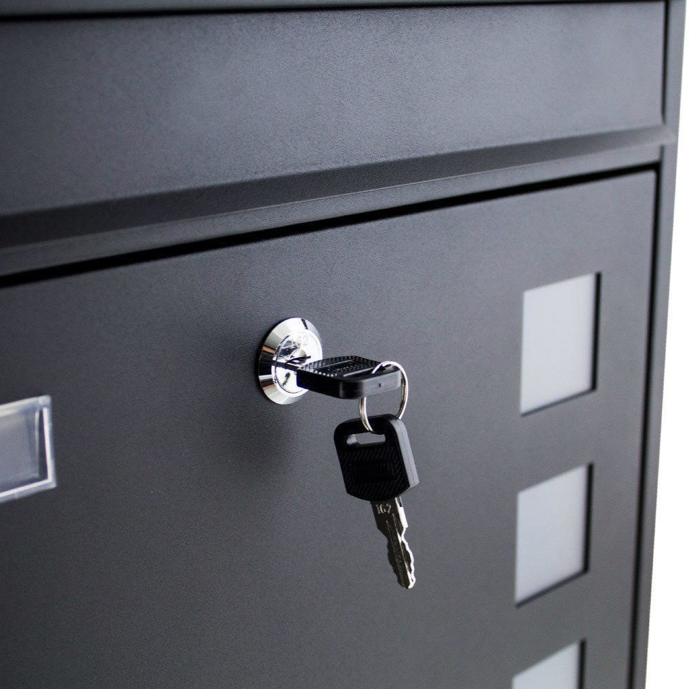 Moderní poštovní schránka Černá nástěnná na klíč Mailbox M16106